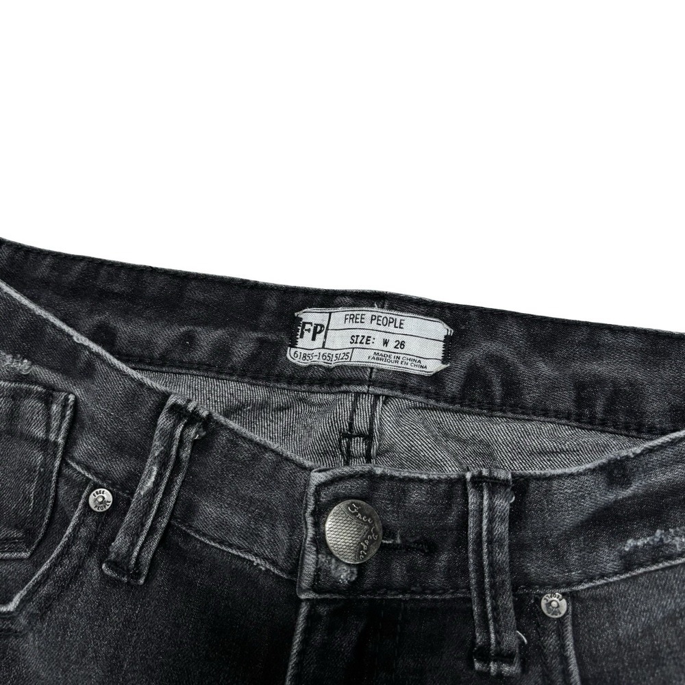 Free People Women's Skinny Raw Hem Distressed Grunge Jeans Gray Size 26x25 - Picture 6 of 7